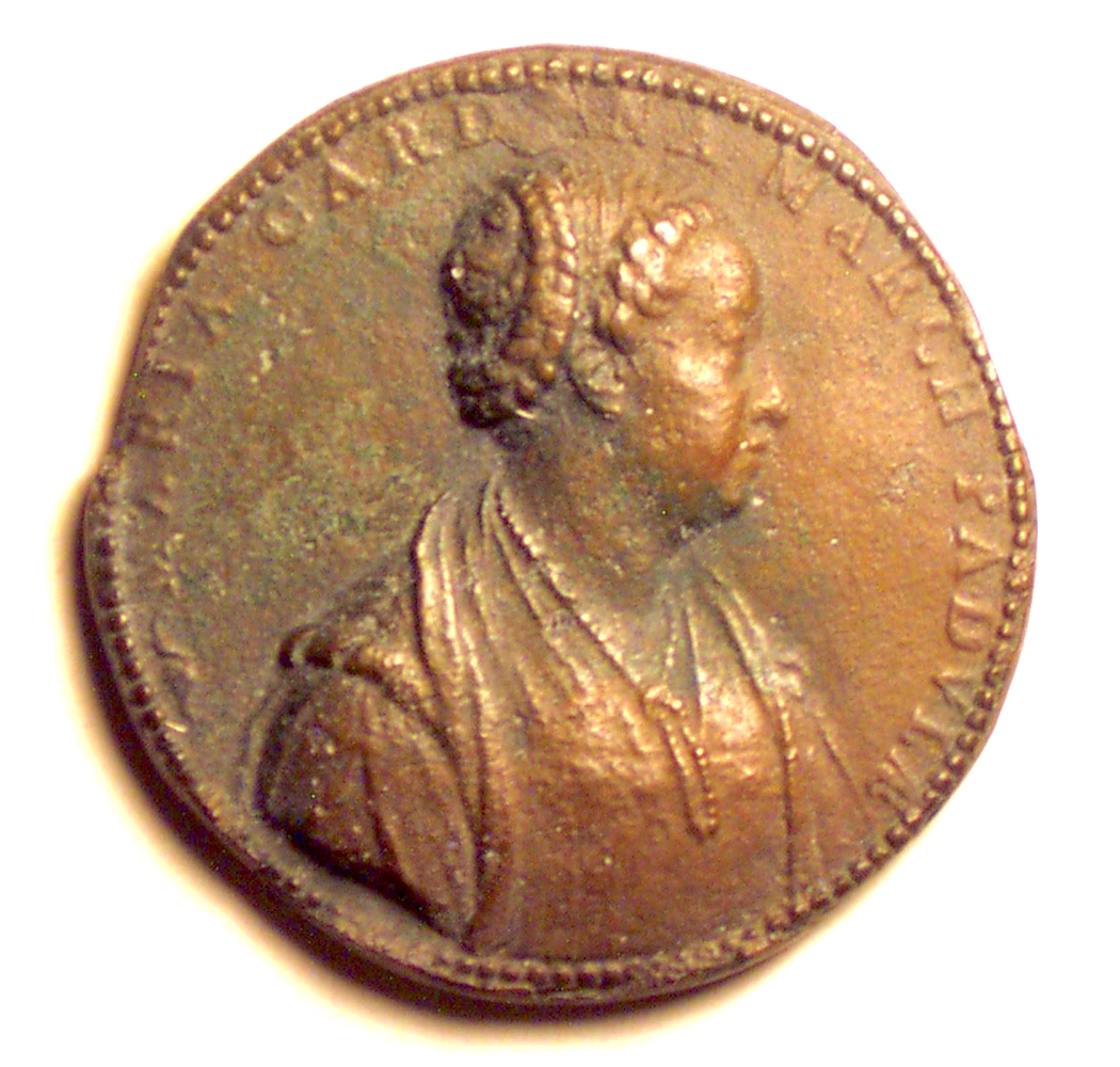 Medaglia in bronzo con il busto di Maria de Cardona.