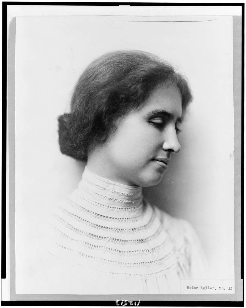 Helen Keller. Fonte: library of congress. Immagine in pubblico dominio.