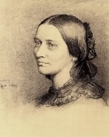 Clara Wieck Schumann, disegno a carboncino, 1859. <br>
Immagine in pubblico dominio, fonte: <a href=https://commons.wikimedia.org/wiki/File:E_Bendemann_-_Clara_Schumann_(Kohlezeichnung_1859).jpg>Wikimedia Commons</a>.