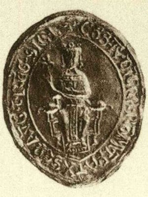 Effige di Costanza d'Altavilla su una medaglia.