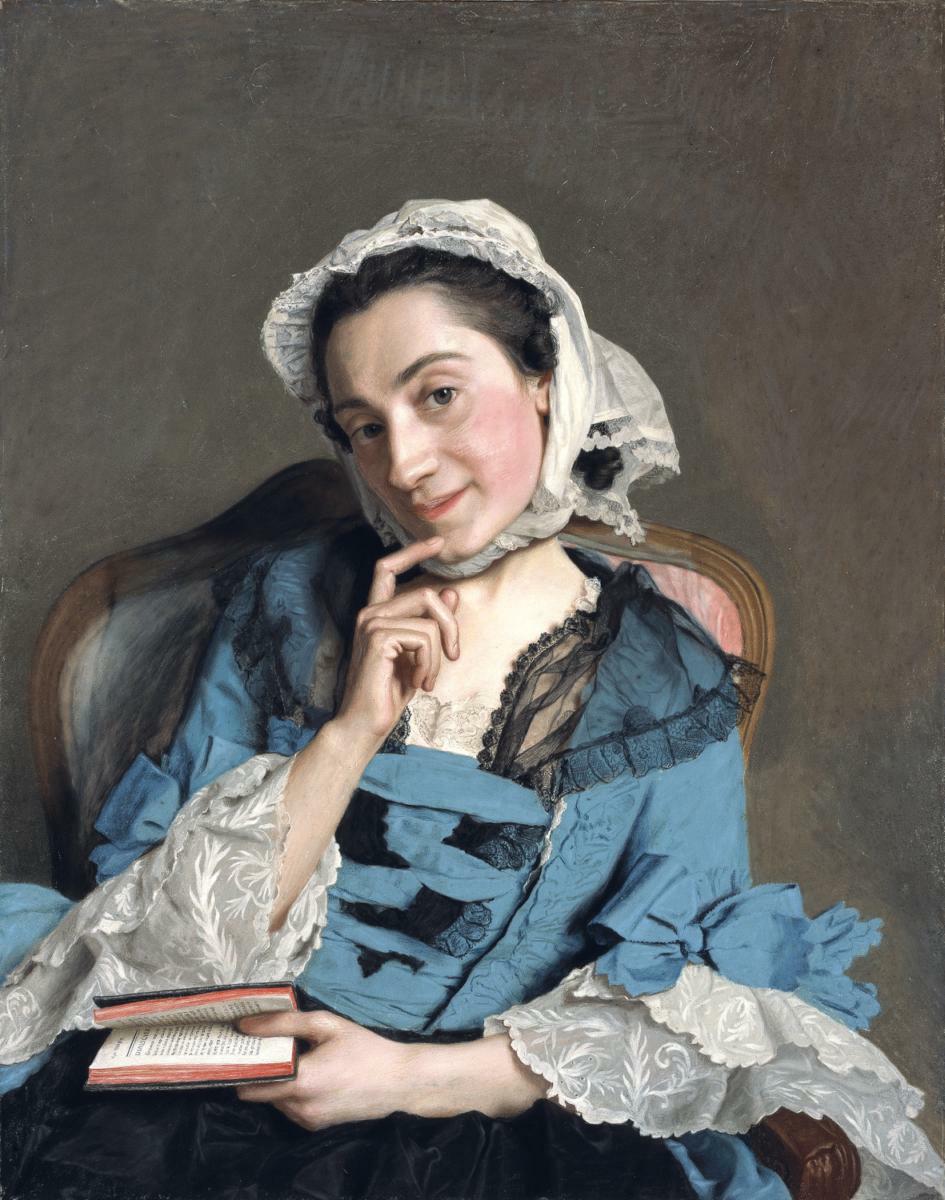 Jean-Étienne Liotard, <em>Ritratto di madame d'Épinay</em>, Ginevra, Museo d'Arte e Storia.<br>
Fonte: <a href=https://commons.wikimedia.org/wiki/File:Louise_d%27Epinay_Liotard.jpg>Wikimedia Commons</a>.