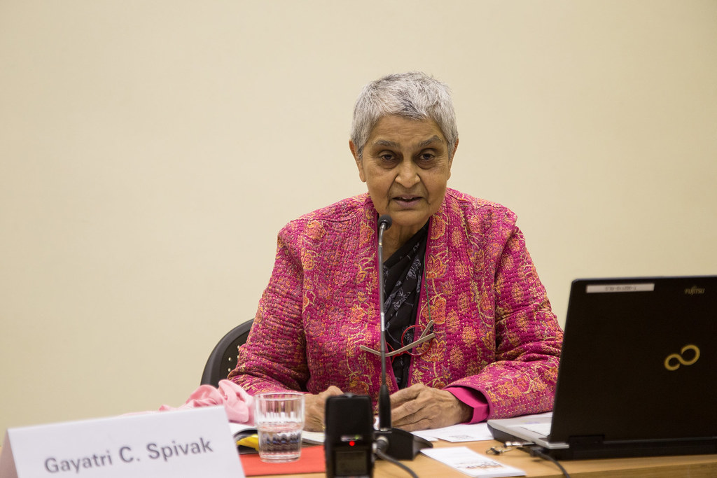 Gayatri Chakravorty Spivak al Congresso Femminista Internazionale di Berlino, nel 2015. 
