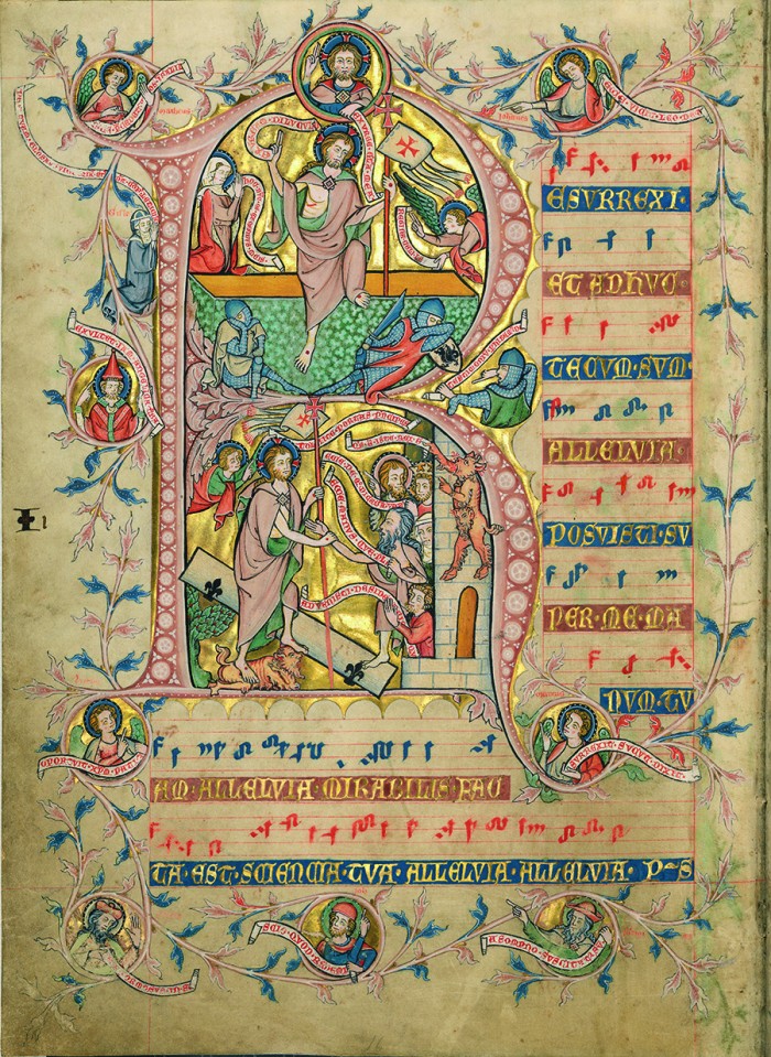 Codex Gisle: Osterantiphon Resurrexi et adhuc tecum sum. <br>Immagine di pubblico dominio. Fonte: <a href=https://commons.wikimedia.org/wiki/File:Codex_Gisle_-_Resurrexi_et_adhuc_tecum_sum.jpg>Wikimedia Commons</a>.
