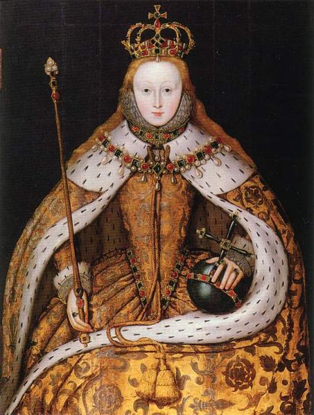 Incoronazione di  Elisabetta I, olio su tela, copia di un originale andato perso nel 1559. National Portrait Gallery.
