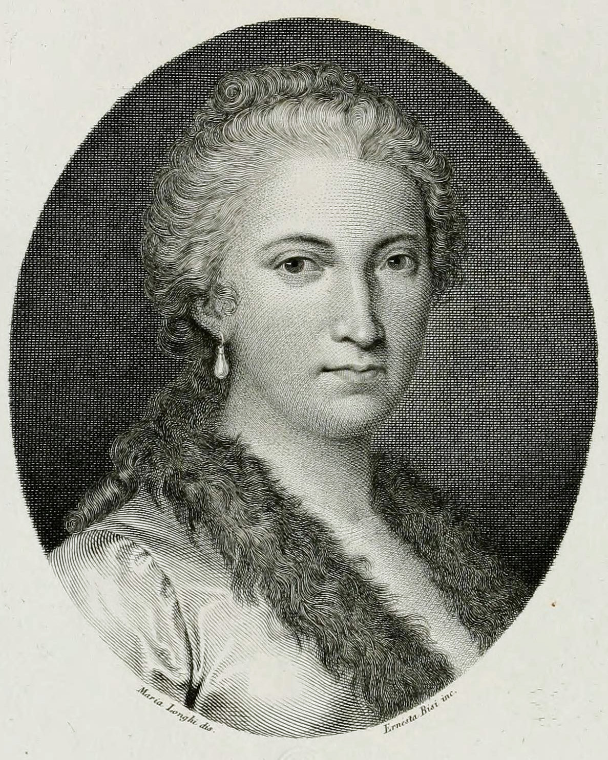 Maria Gaetana Agnesi, 1812. Disegnatore: Maria Longhi - Incisore: Ernesta Legnani Bisi