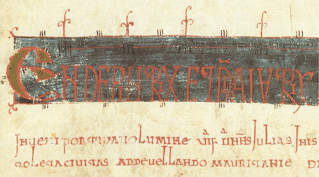 Immagine di dominio pubblico. Colophon del <em>Beatus</em> di Girona in cui appare il nome di Ende, Museu de la Catedral de Girona, Inv. No. 7(11).