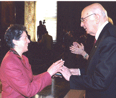  Anna Puglisi con il Presidente della Repubblica Giorgio Napolitano 
