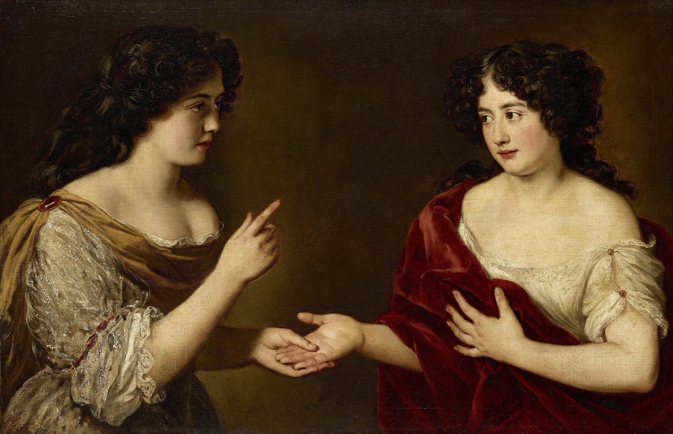 Jacob Ferdinand Voet, <em>Ortensia Mancini, ducessa di Mazarino, e sua sorella, Maria Mancini</em>, circa 1690, olio su tela.