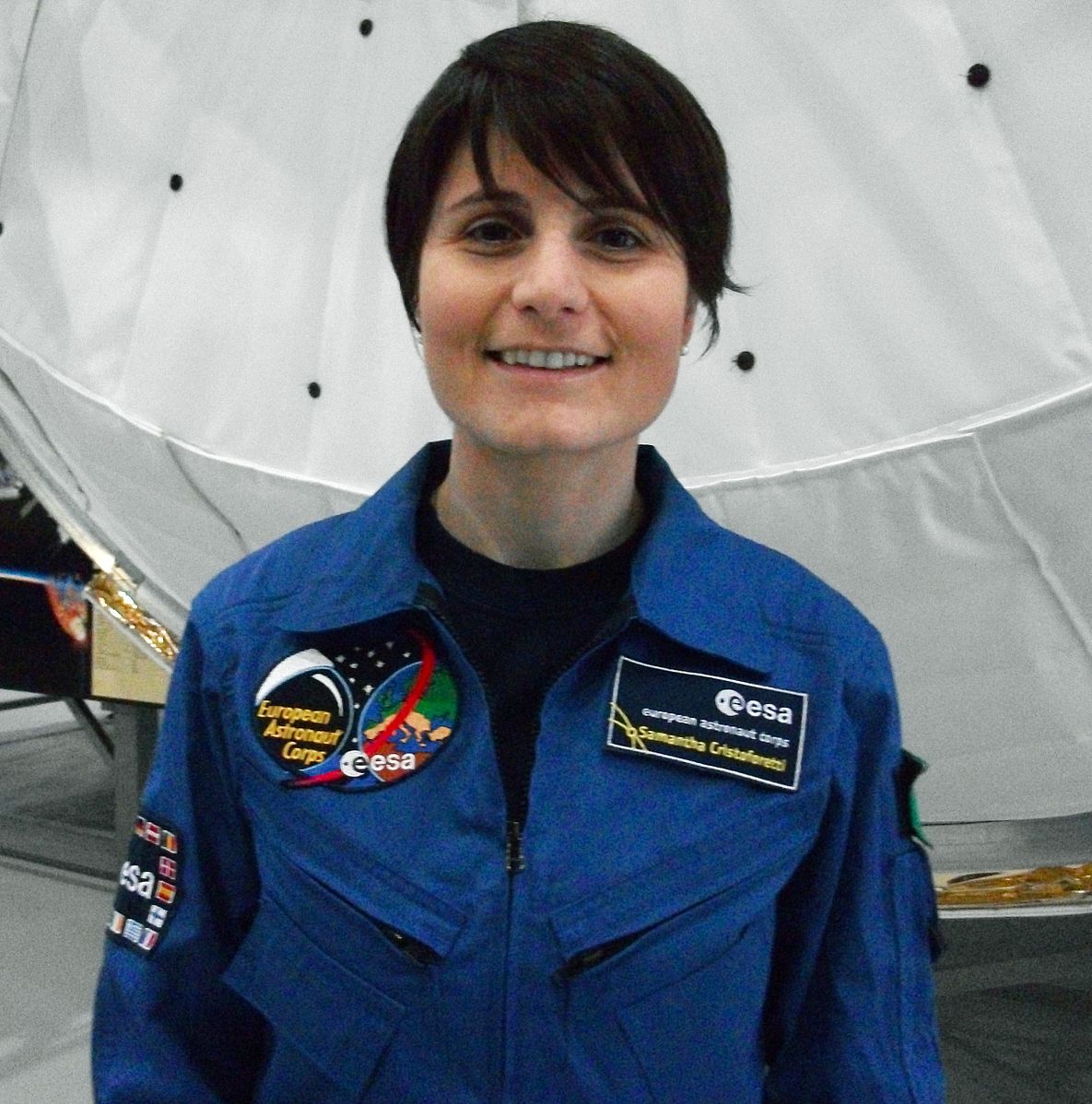 L'astronauta ESA Samantha Cristoforetti al European Astronaut Centre di Cologne, Germania.